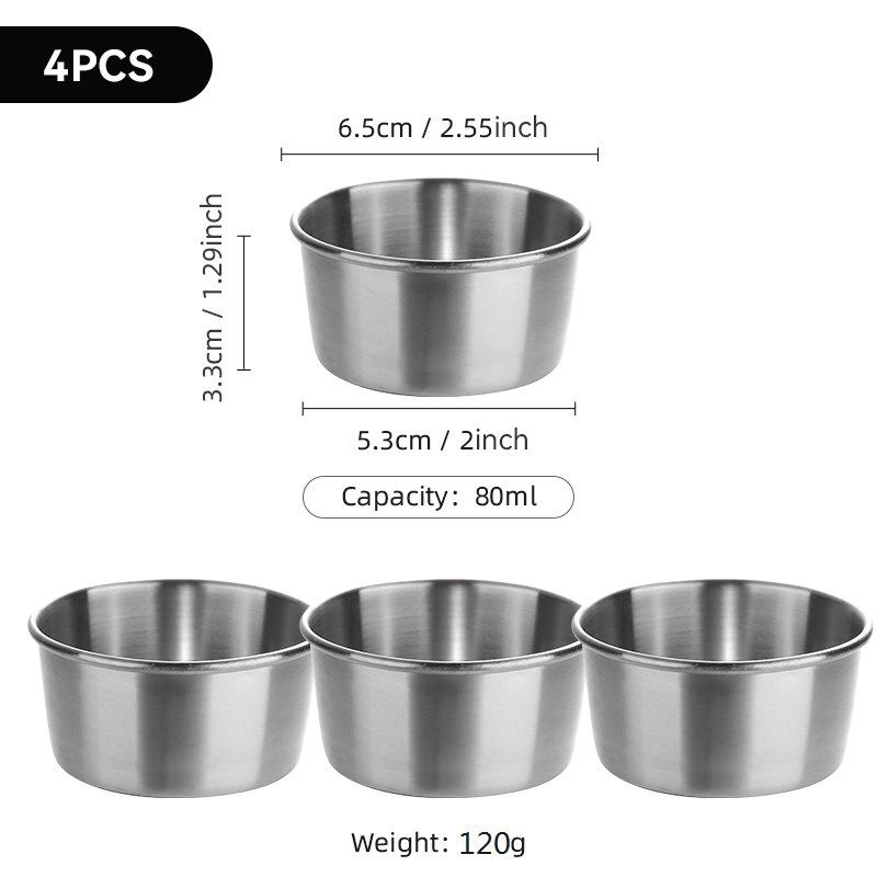 304 Stainless Steel Dipping Cup, Golden Sauce Cup, American Seasoning Dish, Household Salad, Tomato Sauce Dipping Cup