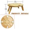 Wine Picnic Table Mini Detachable Dish for Cheese and Fruit Snack Tray Outdoor