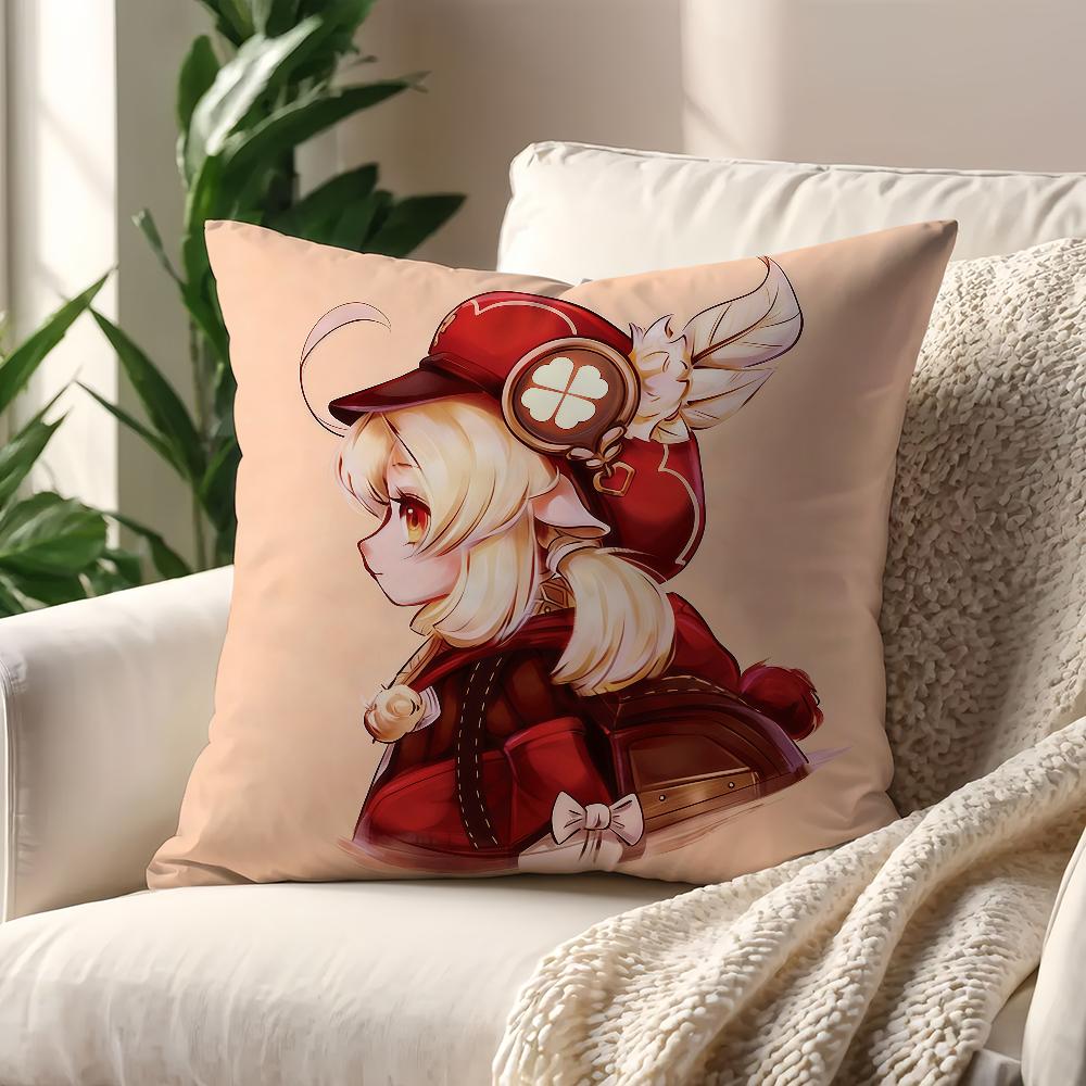 Game Genshin Impact cute a cushion cover Pillow Cover Decoration Room Home Sofa living Office Car Nordic Simplicity