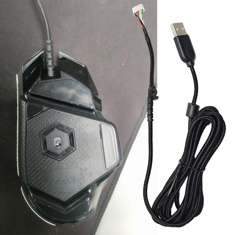 USB Mouse Cable Cord Nylons Mouse Line Replacement Wire for G502 Mouse Replacement Part Repair Accessory