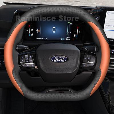 Leather Car Steering Wheel Cover for All New Ford Tourneo Custom 2025-2012 Auto Steering Wheel Cover Ford Capri Accessories 2025