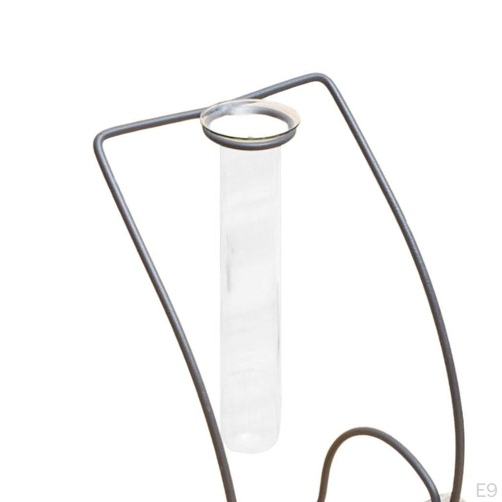 Terrarium with Metal Stand, Air Er Bulb Glass Vase Holder Retro Tabletop for S Home and Garden