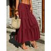 Women's High Waist A Line Maxi Skirt Loose Fit Casual Solid Color Long Boho Skirt