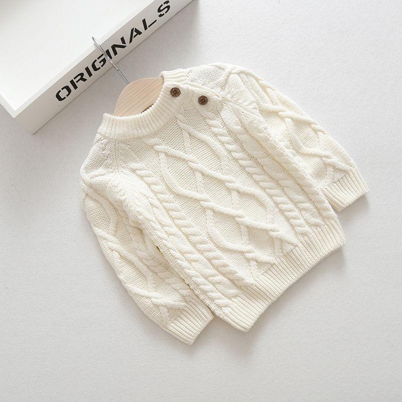 2025 Kids' Knit Sweater: Boys' Base Layer & Girls' Pullover Round Neck for Spring/Autumn