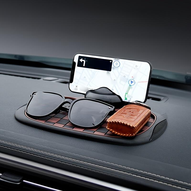 Versatile Anti-Slip Car Dashboard Mat Featuring a Rotating Phone Holder, Spacious Storage for Glasses And Keys, Heat-Resistant Silicone Material