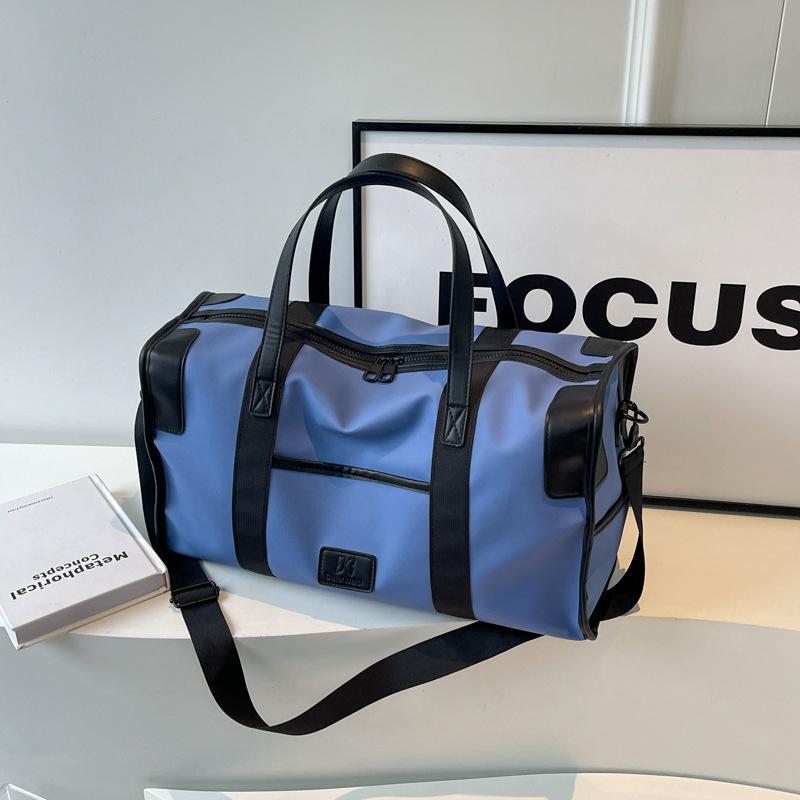 Oxford Cloth Large-capacity Travel Bag Women's Fashion Duffel Bag Dry and Wet Separation Simple Solid Color Portable Sports Fitness Bag