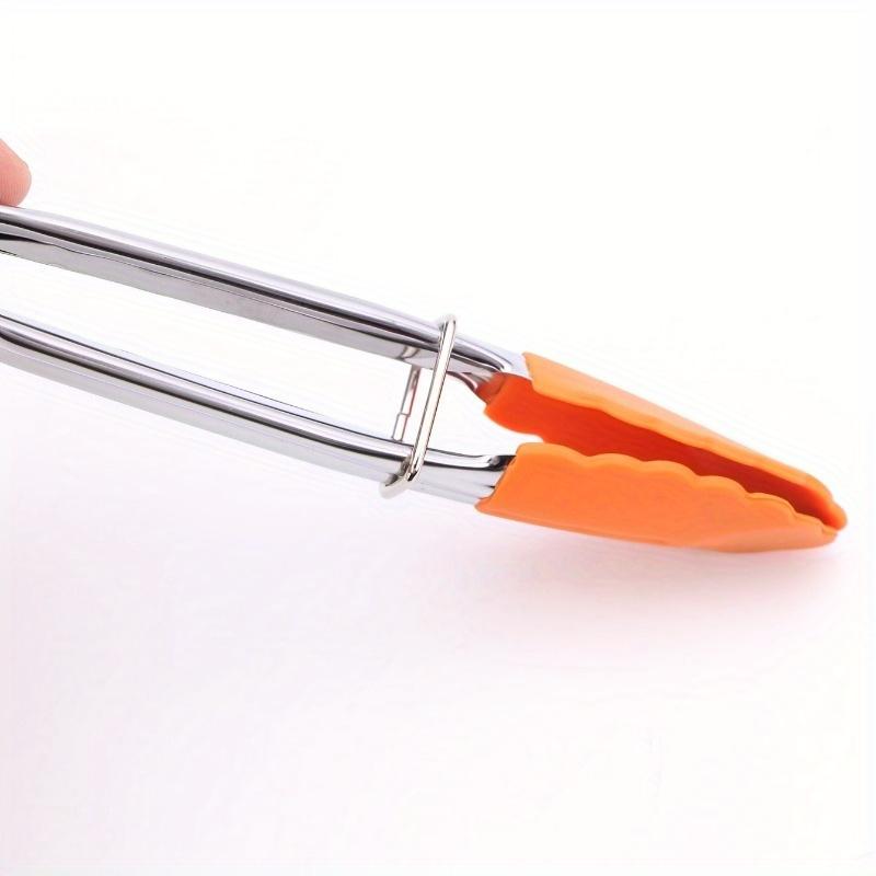 1pc Stainless Steel Kitchen Tongs, Multicolor Cake Sandwich Bread Food Tongs, Steak Salad Fruit Clips, Tools For Milk Tea Coffee