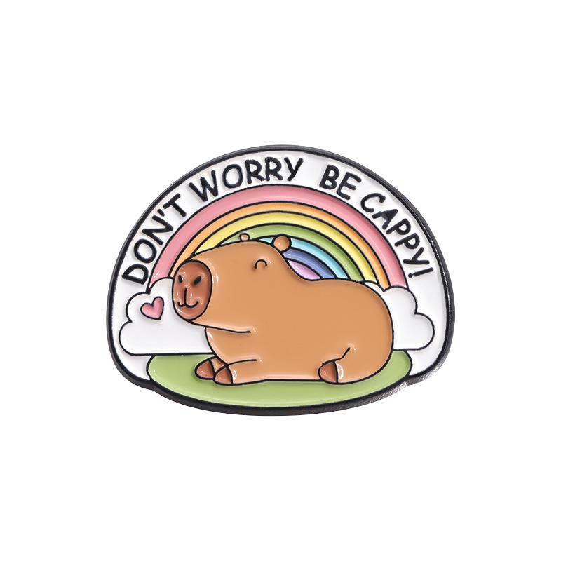 Cartoon Capybara Brooch Set: Cute Animal Series Badge from Europe & America