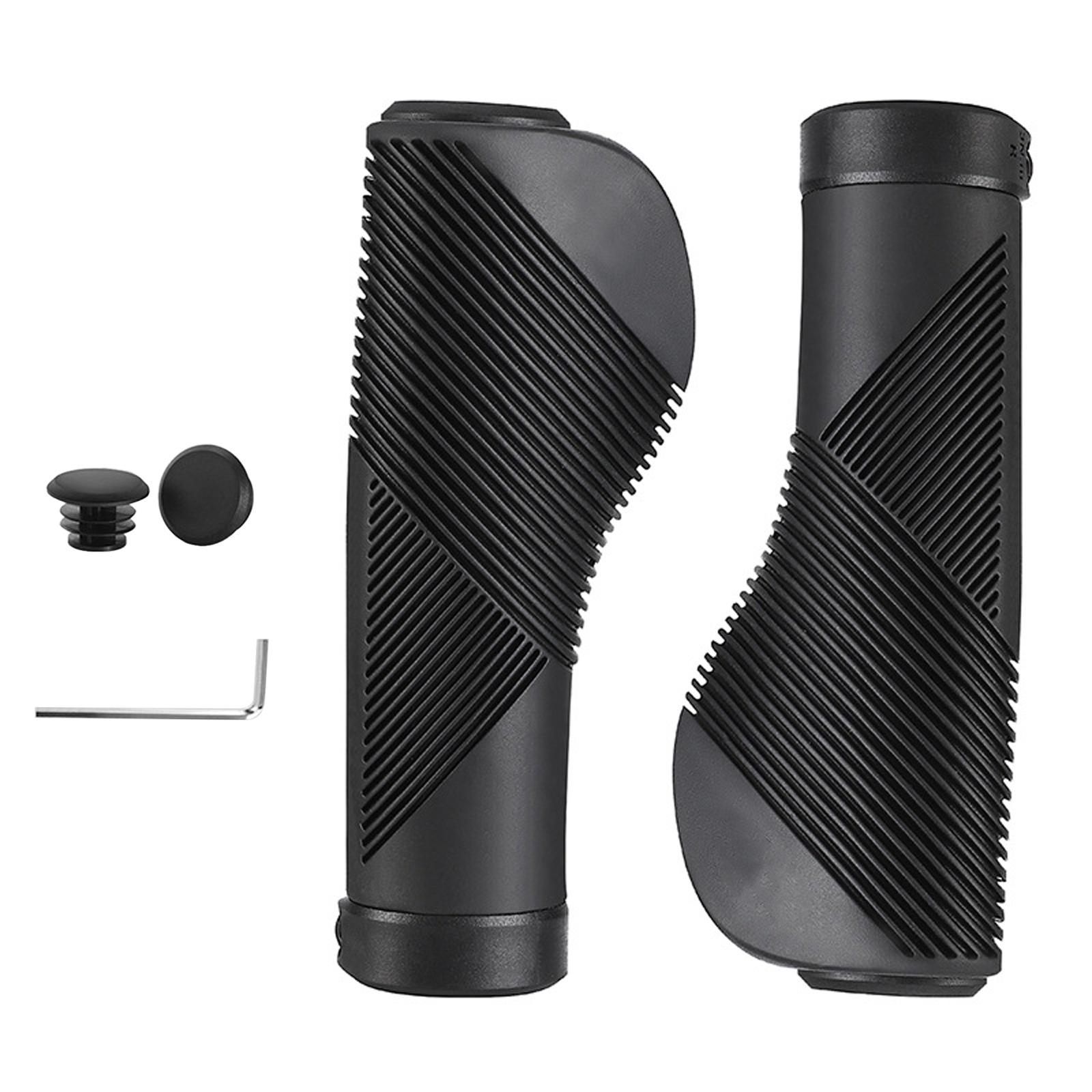 

Vibration Reducing Bike Grip Ergonomic Handlebars Cover Antislip Pattern Locking Rings for Mountain Bike Accessories чёрный