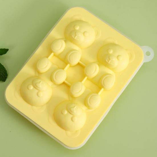 3Pcs Bear Shaped Ice Cube Trays Food-Grade Silicone Ice Mold
