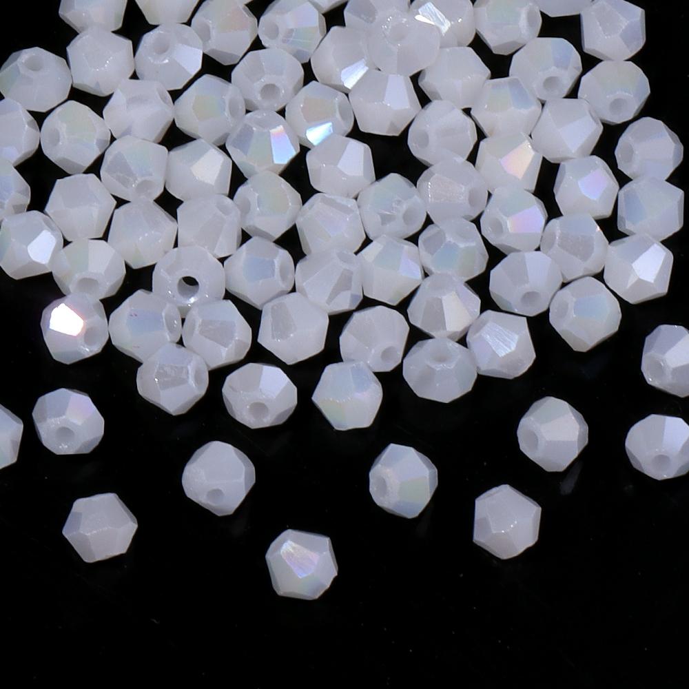 200pcs/lot 4mm Colorful Glass Crystal Beads Bicone Beads Loose Spacer Beads For Jewelry Making DIY Bracelet Necklace Accessories