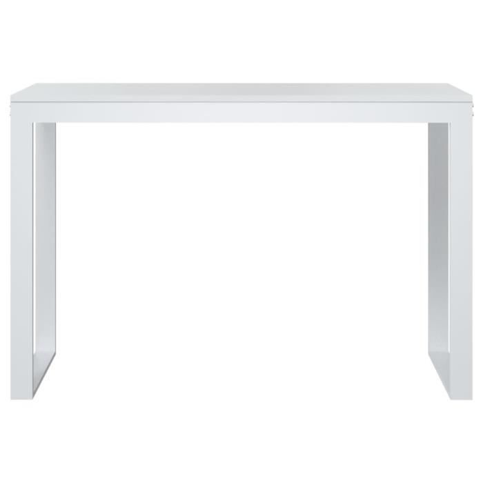 VidaXL Bureau d'ordinateur Blanc 110x60x73 cm Aggloméré, Blanc, métal