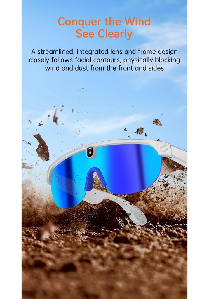 HD Smart Cycling Glasses: Bluetooth, UV Protection, Electroplated Lenses for Photography & Outdoor Sports