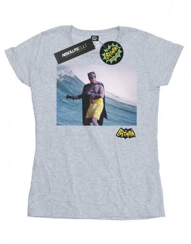 DC Comics Womens/Ladies Batman TV Series Surfing Logo Cotton T-Shirt