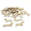 50Pcs Mini Dog Wood DIY Crafts Cutouts Wooden Dog Shaped Slices Embellishments Unfinished Wood Ornaments for Baby Shower Wedding