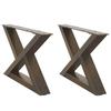 VidaXL Coffee Table Legs 2 Pieces Natural Steel 50 X (30-31,3) Cm Steel 4012687