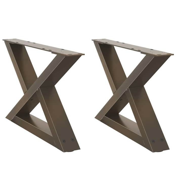 VidaXL Coffee Table Legs 2 Pieces Natural Steel 50 X (30-31,3) Cm Steel 4012687