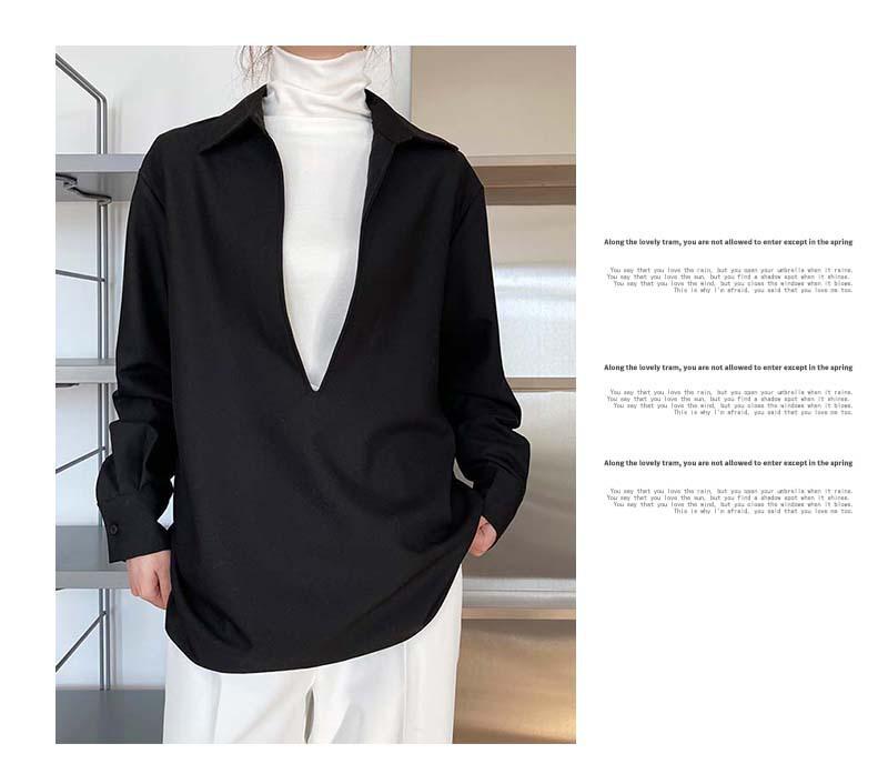 LUXI 2025 Autumn Women’s Long Sleeve V-Neck Fashion Top