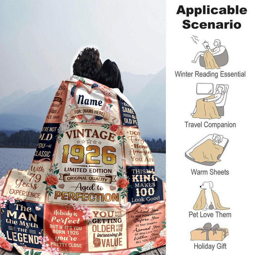 Vintage Anniversary Quotes Blanket Comfortable Texture For Sofa Couch Office Bed Picnics Allseason Use Cozy Home Lovers Ideal Gift For Birthday