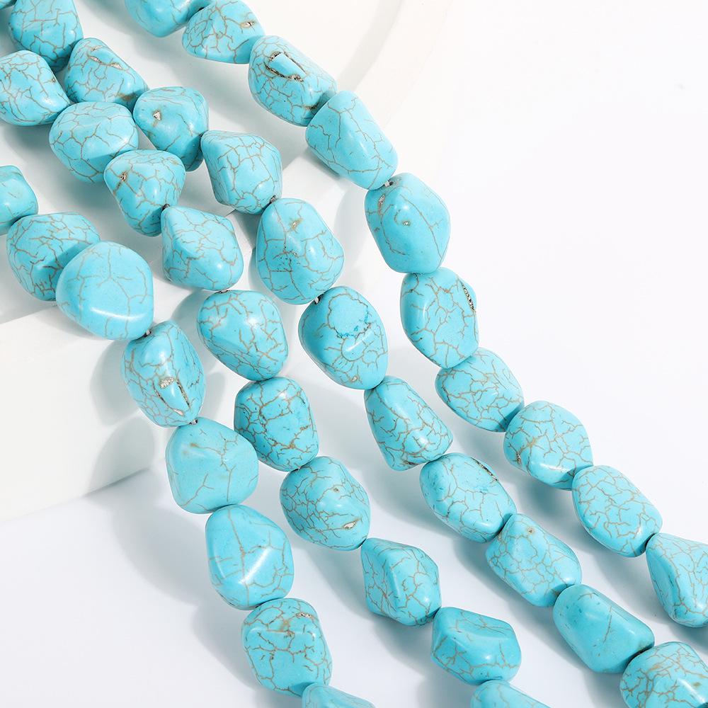 

Бусины из синтетической бирюзы с ручной работой и неровным кракелюром для изготовления браслетов своими руками