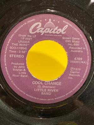 7inch Record LITTLE RIVER BAND - Cool Change / Middle Man 4789 Capitol Records 1979 Canada Rock Used