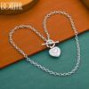 925 Sterling Silver Wedding Jewelry Beautiful Heart AAA Zircon Necklace