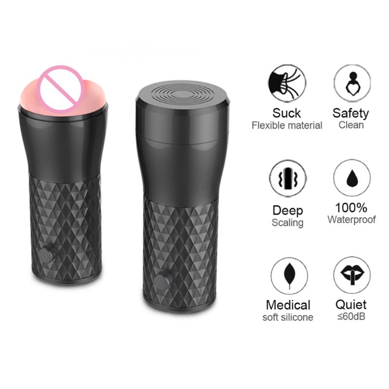 Male Pussys Masturbator Cup Realistic Soft Tight Vagina Pussy Silicone Waterproof Massager Adults Sex Toys Product For Men