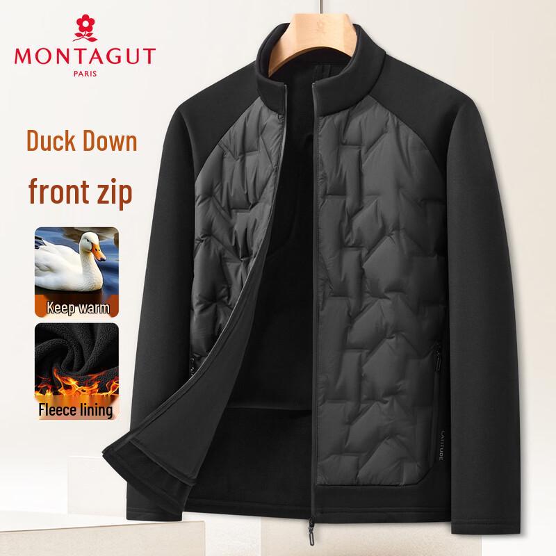 

MONTAGUT Men s Spliced Stand-Collar Duck Down Jacket 4XL