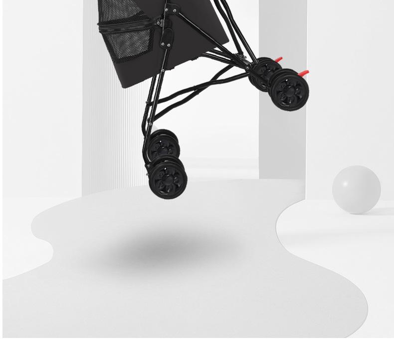Lightweight Foldable Pet Stroller for Small Cats & Dogs - Outdoor Use