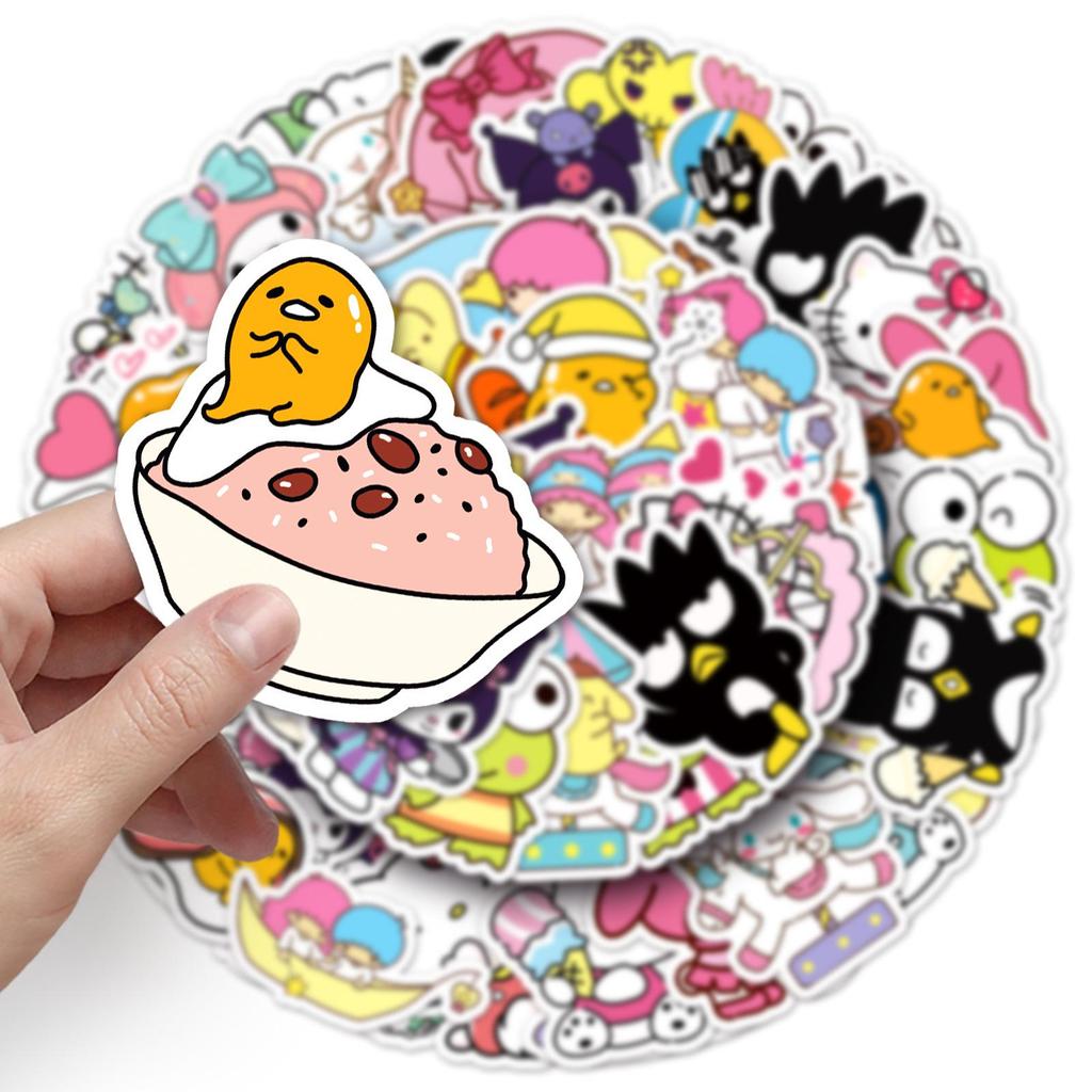 50 Sheets of Sanrio Cute Stickers: Cartoon Pompompurin & Kuromi for Water Bottle & Phone Decoration