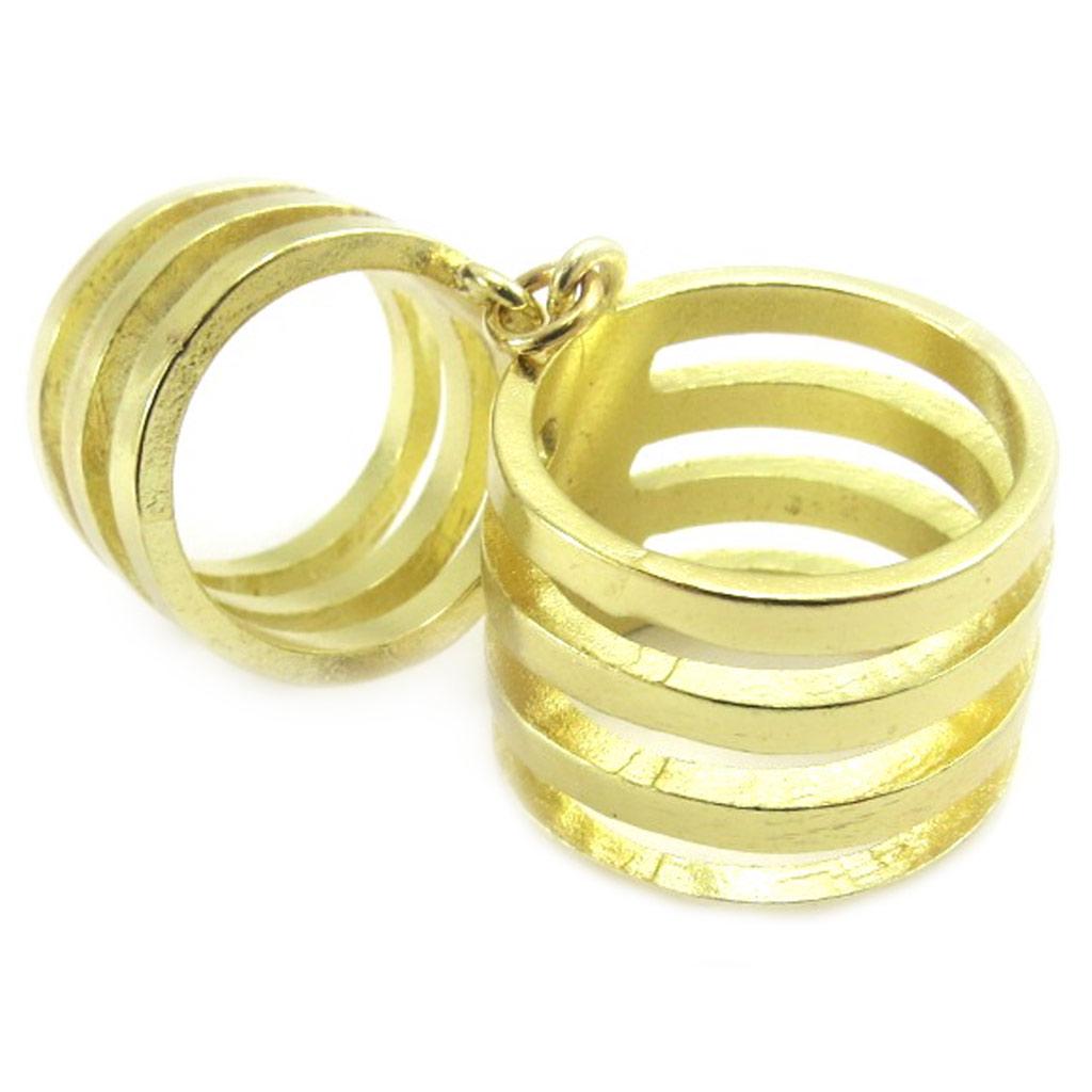 Les Trésors De Lily [L5637] - Golden 'Cunegonde' Articulated Ring (52)