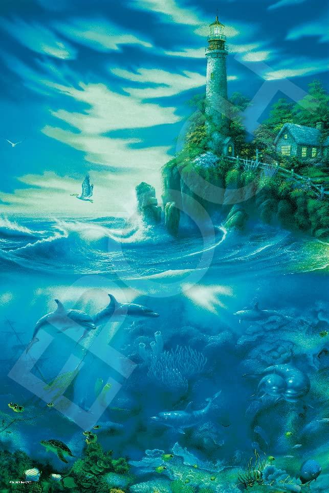 Epoch Jigsaw Marine Eternal Light Includes and Score Ticket 1000-Piece Puzzle, Illustration/Art, Art, (50x75cm), 13-045s, Glue, Spatula,