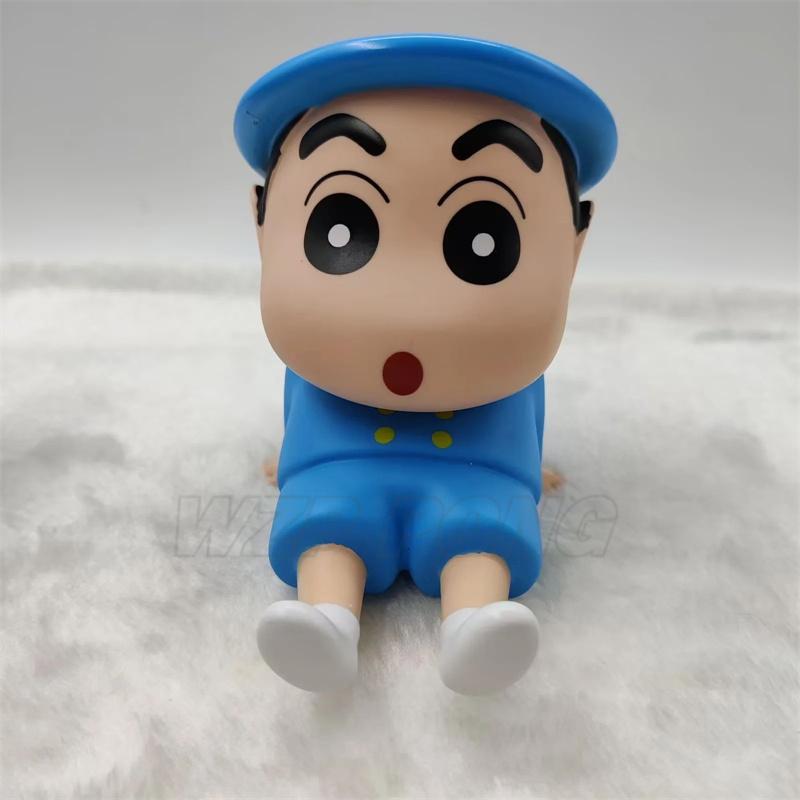 Crayon Shin-Chan Anime Figure Phone Holder Kawaii Desktop Ornaments Phone Support Mini Nohara Shinnosuke Decoration Toys Gifts