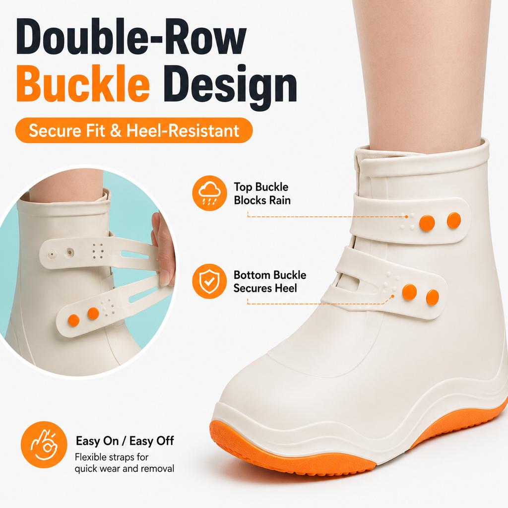 Waterproof Silicone Rain Shoe Covers, Anti-Slip Booties for Men & Women, Easy Clean, Ideal for Hiking, Cycling, Daily Use