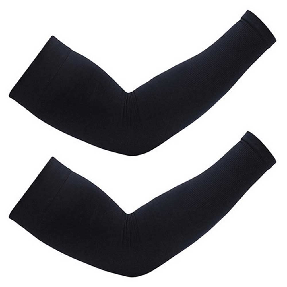 Cool Arm Covers for Large Long Arm Arm Arm Sweat Quick Sun Outdoor Summer UV Unisex Sizes of 2 Black [happylaladream] Men, Size, Size, Sleeves,