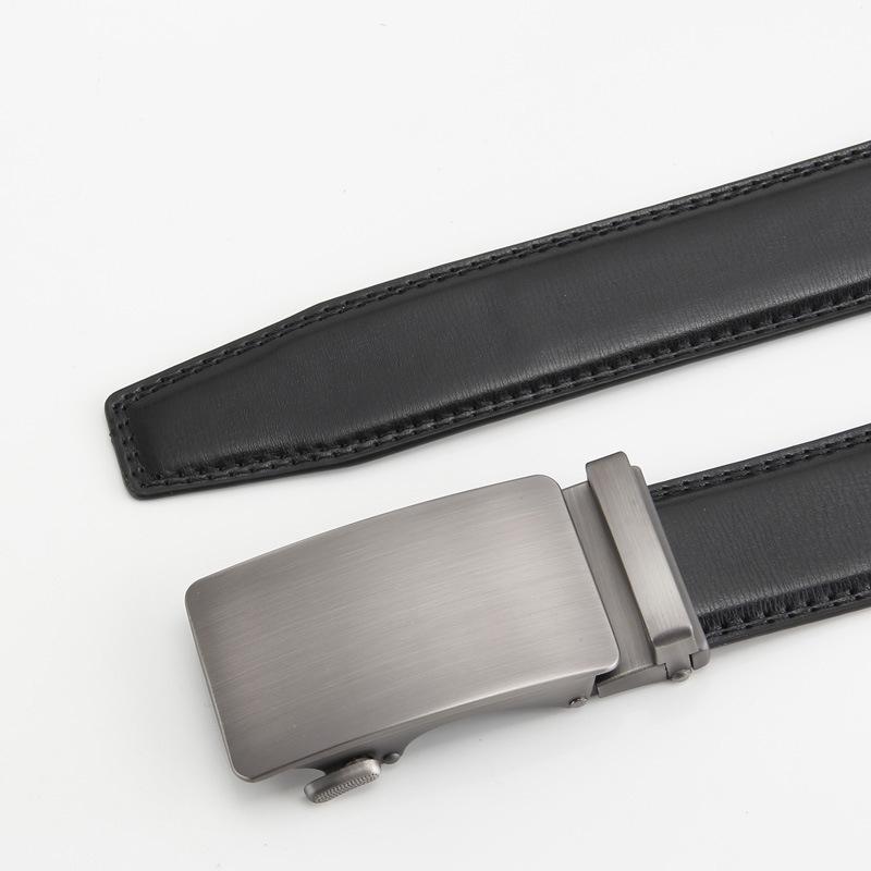 

Новый мужской ремень из кожи второго слоя с автоматической пряжкой, кожаный ремень из натуральной коровьей кожи, деловой повседневный ремень 110-130CM