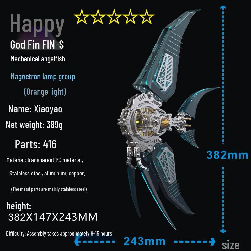 

Дракон Зеро Рыба-ангел: Подвижная Прецизионная Механическая Игрушка 3D Металлическая Модель-Пазл