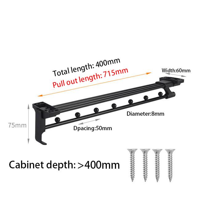 Upgrade Top Loading Adjustable Clothes Rails Wardrobe Pull Out Retractable Cabinet Clothes Hanger Closet Rod Organizer Rack
