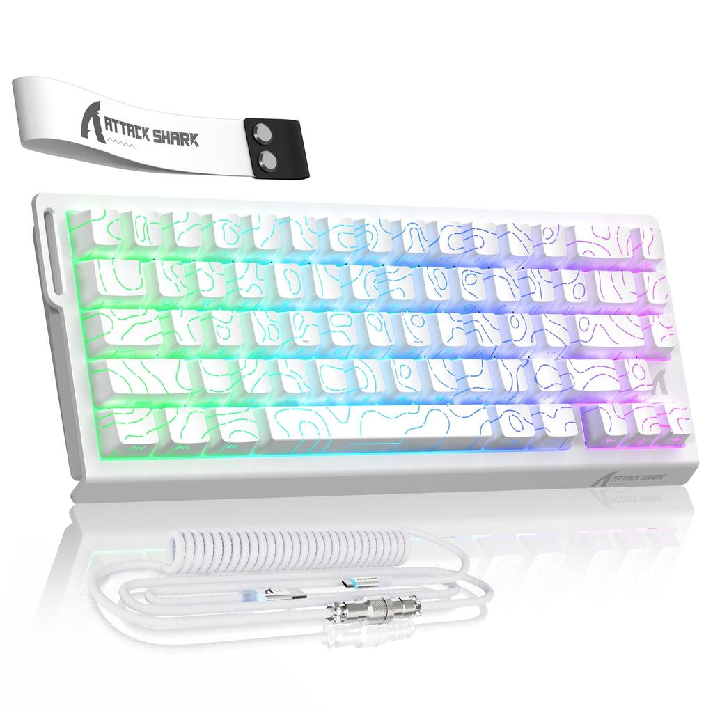 ATTACK SHARKxMAMBASNAKE X68HE Magnetic Gaming Keyboard [Compatible with FPSEsports] 0.01mm Rapid Trigger & Zero Dead Zone, 8000Hz Polling, 0.125ms