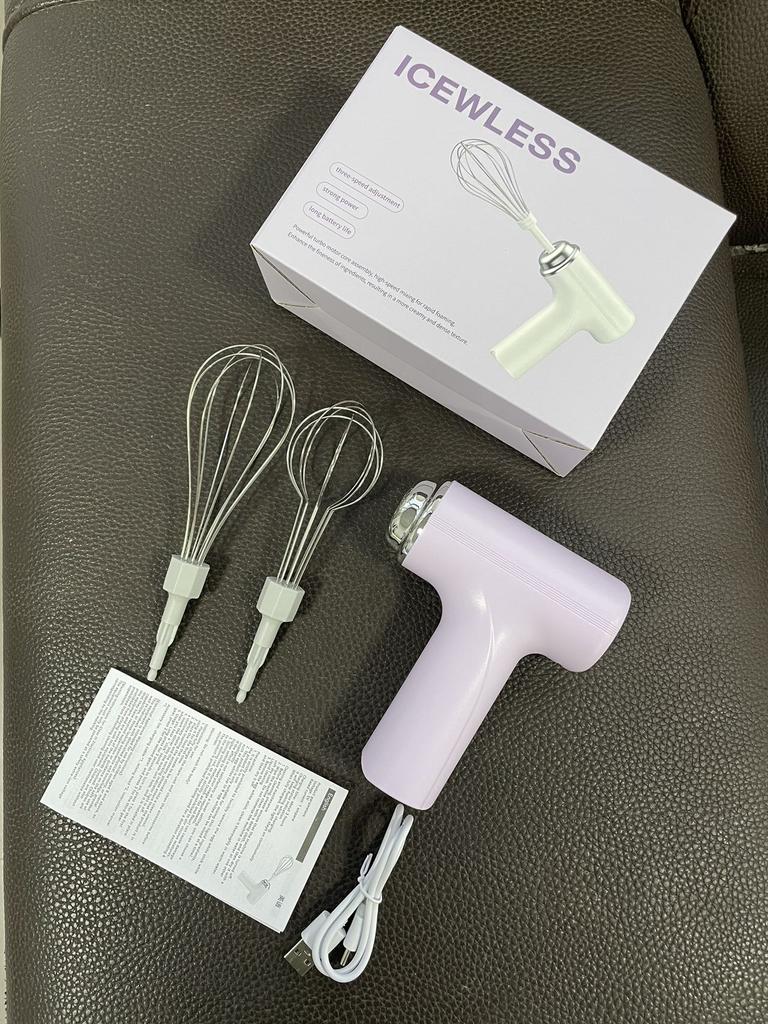 1 buc. Mixer electric fără fir pentru alimente, portabil, cu 3 viteze, batător de ouă, aluat de copt, mixer pentru tort, smântână, unelte de bucătărie