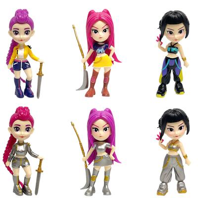 6 ST K-pop Demon Hunters Anime Blind Box Kawaii Figurer Samlarleksaker för Pojkar Flickor Barn Fans Jul Nyårspresenter