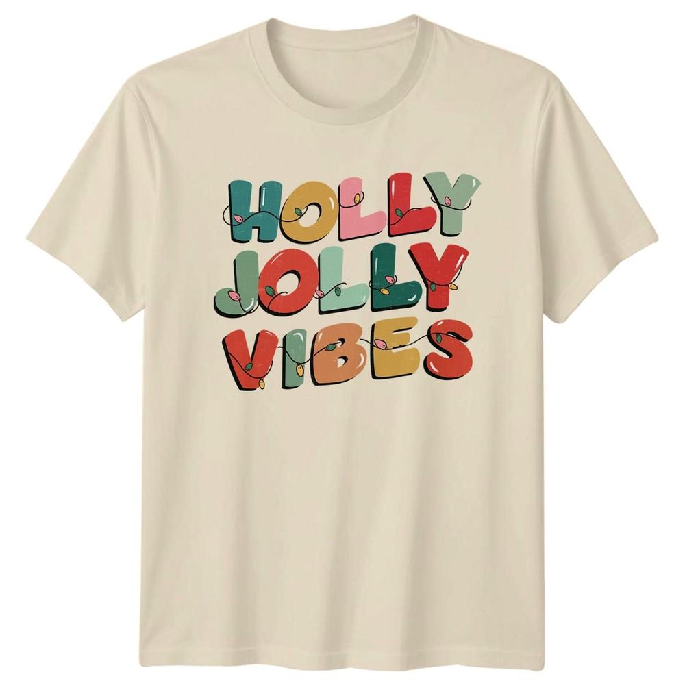 Holly Jolly Vibes Christmas Holiday Unisexs TShirt Unisexs Tee Graphic Top