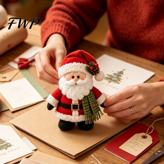 DIY Snowman Sewing Set Christmas Felt Craft Kit, Handmade Santa Gingerbread Elf Creative Art Activity Angel Material Holiday Supplies for Kids Adults