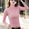 Herbst und Winter Halbhoher Kragen Damen Langarm T-Shirt Warmes Unterhemd Koreanische Version Schlank Passend Elastisch Mode Damenbekleidung