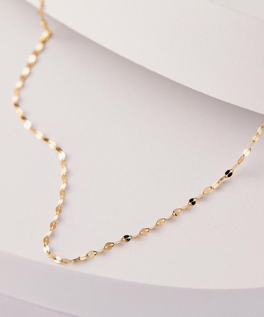 Helene Jewelry 14K 18K Tiny Almond Chain Necklace