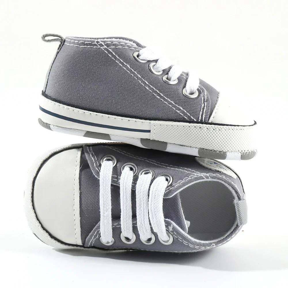 Print Star Sports Baby Canvas Classic Sneakers Newborn Baby Boys Girls First Walkers Shoes Infant Toddler Anti-slip Baby Shoes