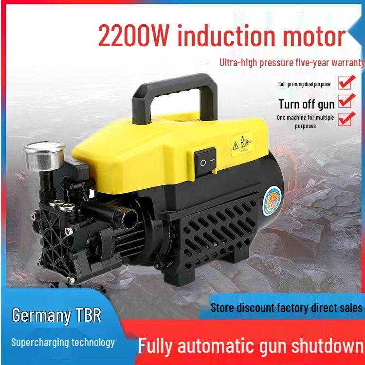 220V Portable High-Pressure Automatic Car Washer with Brush and Water Gun