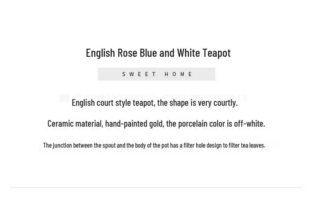 French Retro Blue & White Ceramic Tea Set: Cup, Saucer, Teapot for Elegant Afternoon Tea