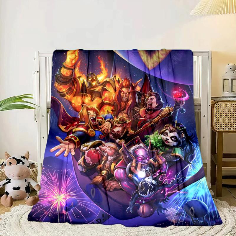 Warcraft game Blanket Flannel Blanket for bed, sofa, Camping, Hiking, Picnic Essentials, gift for family Fan gifts