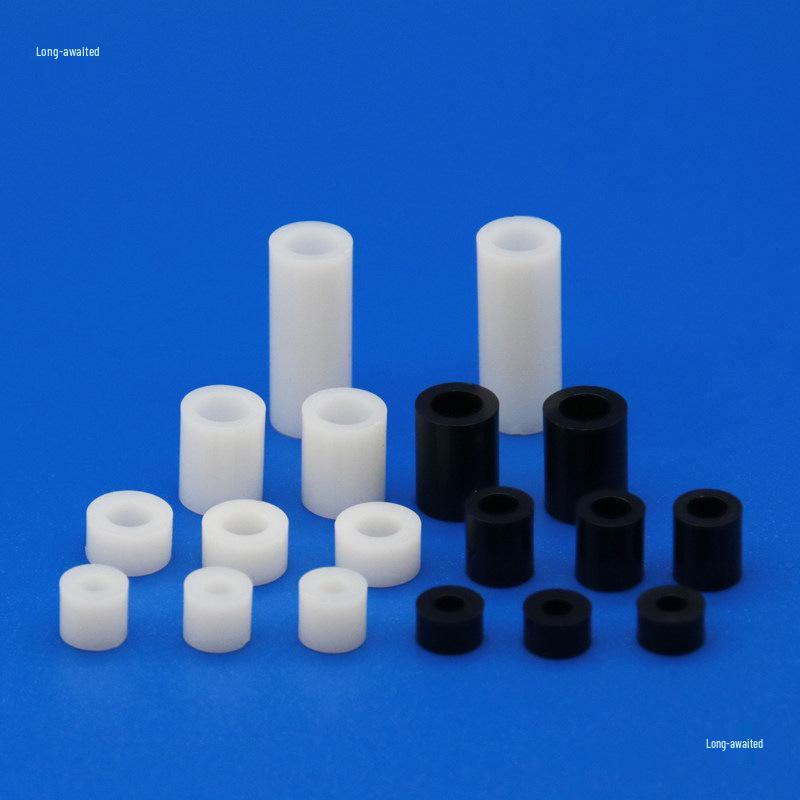 M3 7-3.2 ABS Insulating Standoff: Straight-Through Hollow Cylinder, Black/White